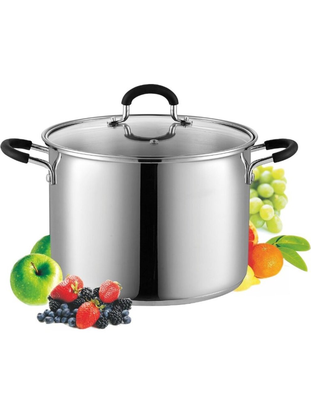 8 Quart Stainless Steel Stock Pot with Lid - Durable, Heavy-Duty Cooking